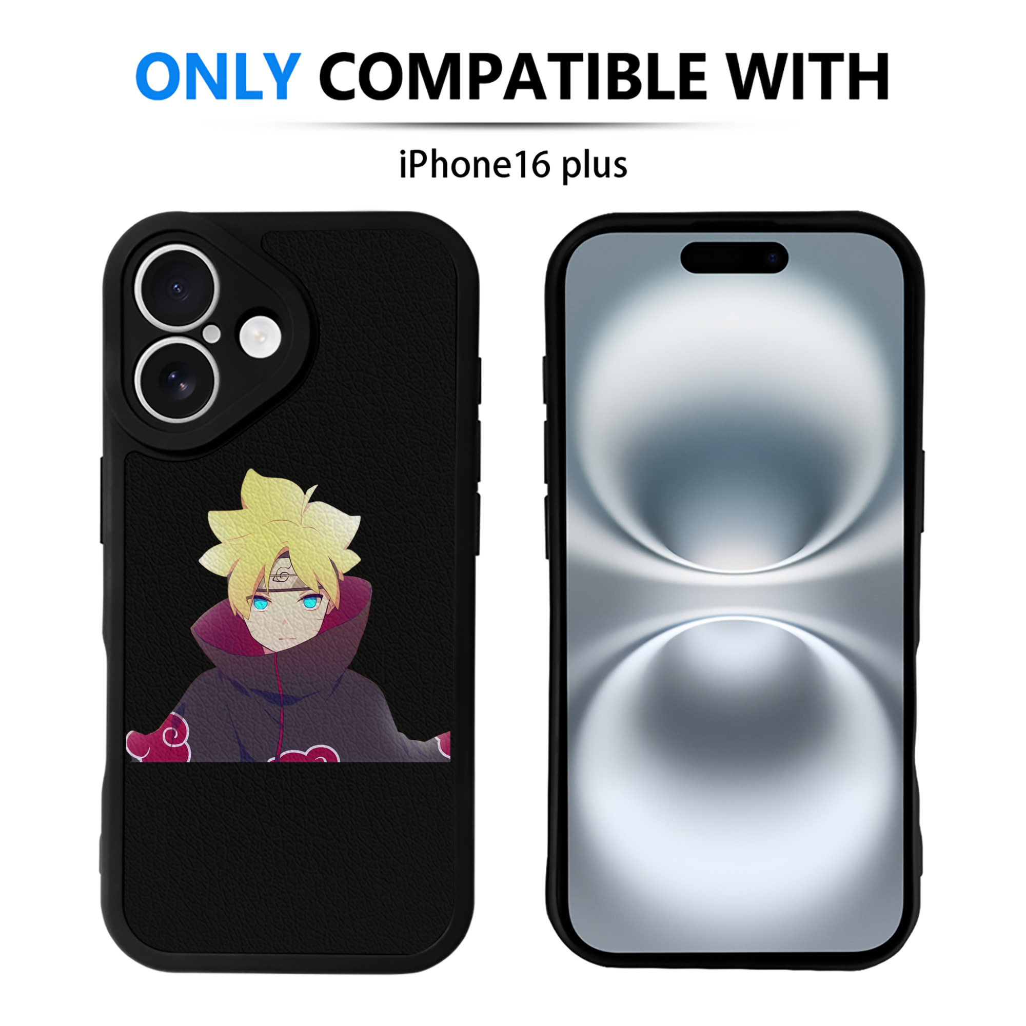 （画像用） NARUTO -ナルト- うずまき ボルト Uzumaki Boruto 【iPhone 16シリーズ対応】シリコンスマホケース（レザー調） 材質：シリコン